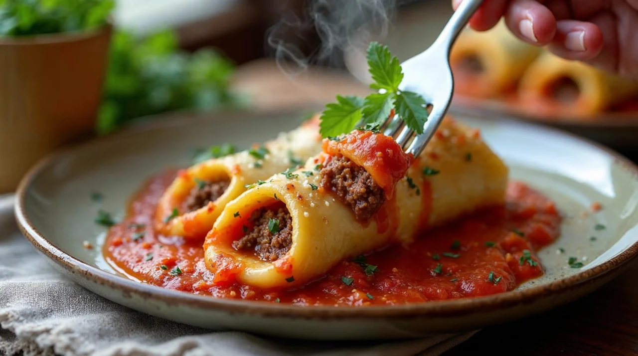 Canelone Recheado com Carne e Catupiry: Receita Suculenta