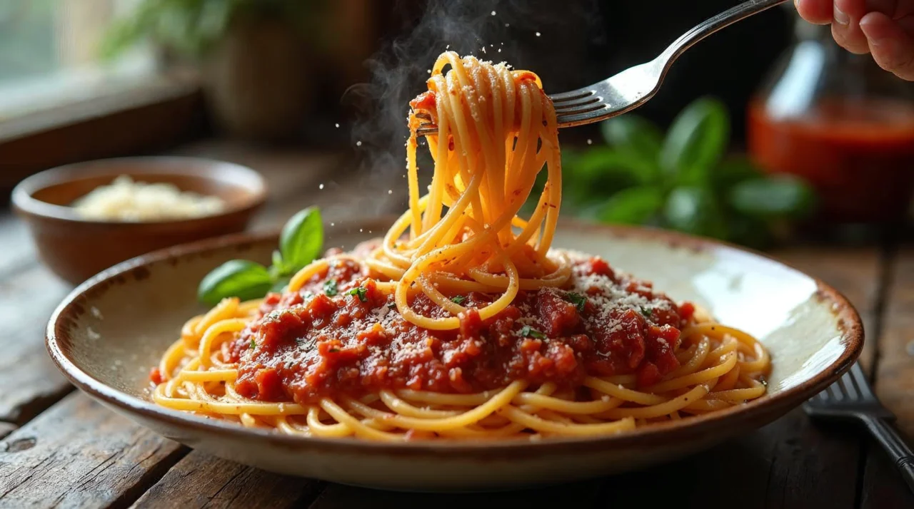Macarrão à Bolonhesa Tradicional: Molho rico e cremoso