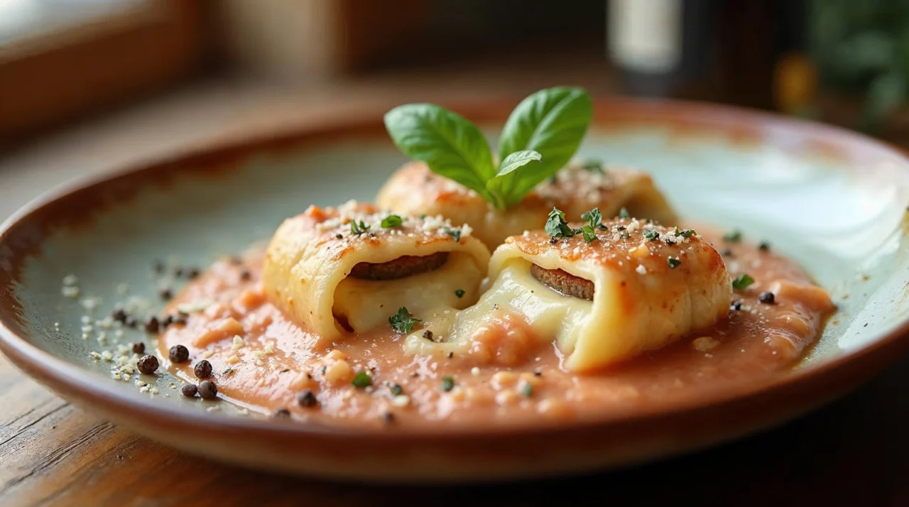 Nhoque recheado de queijo: Molho rosé cremoso e fácil