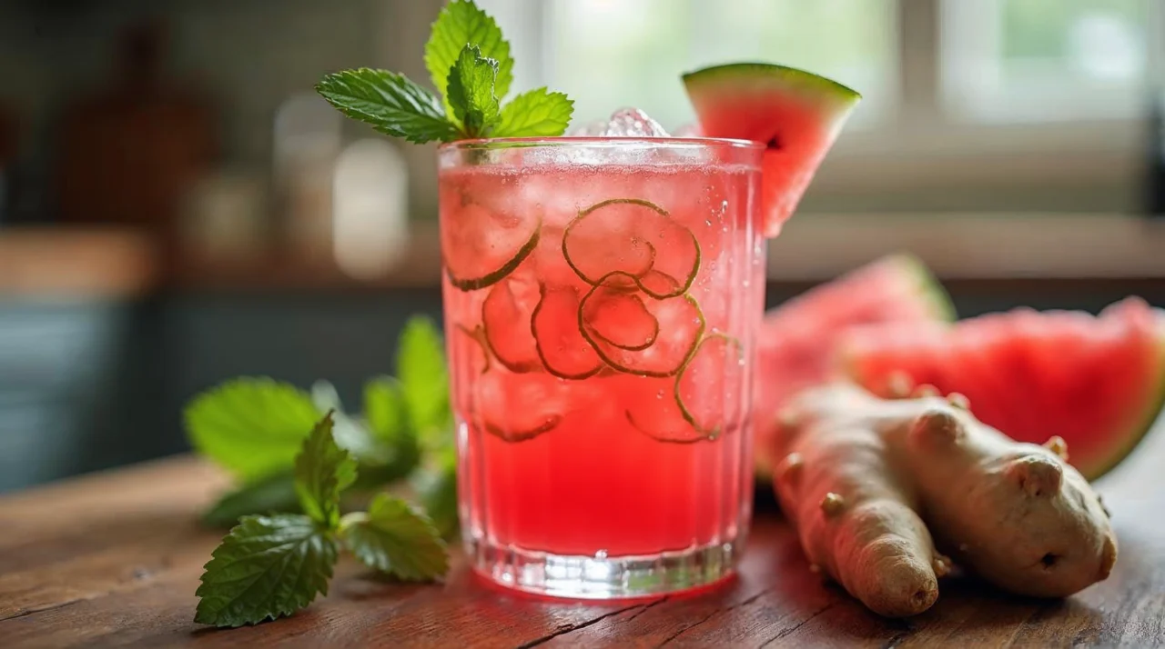 Suco Detox de Melancia com Gengibre para Revitalizar