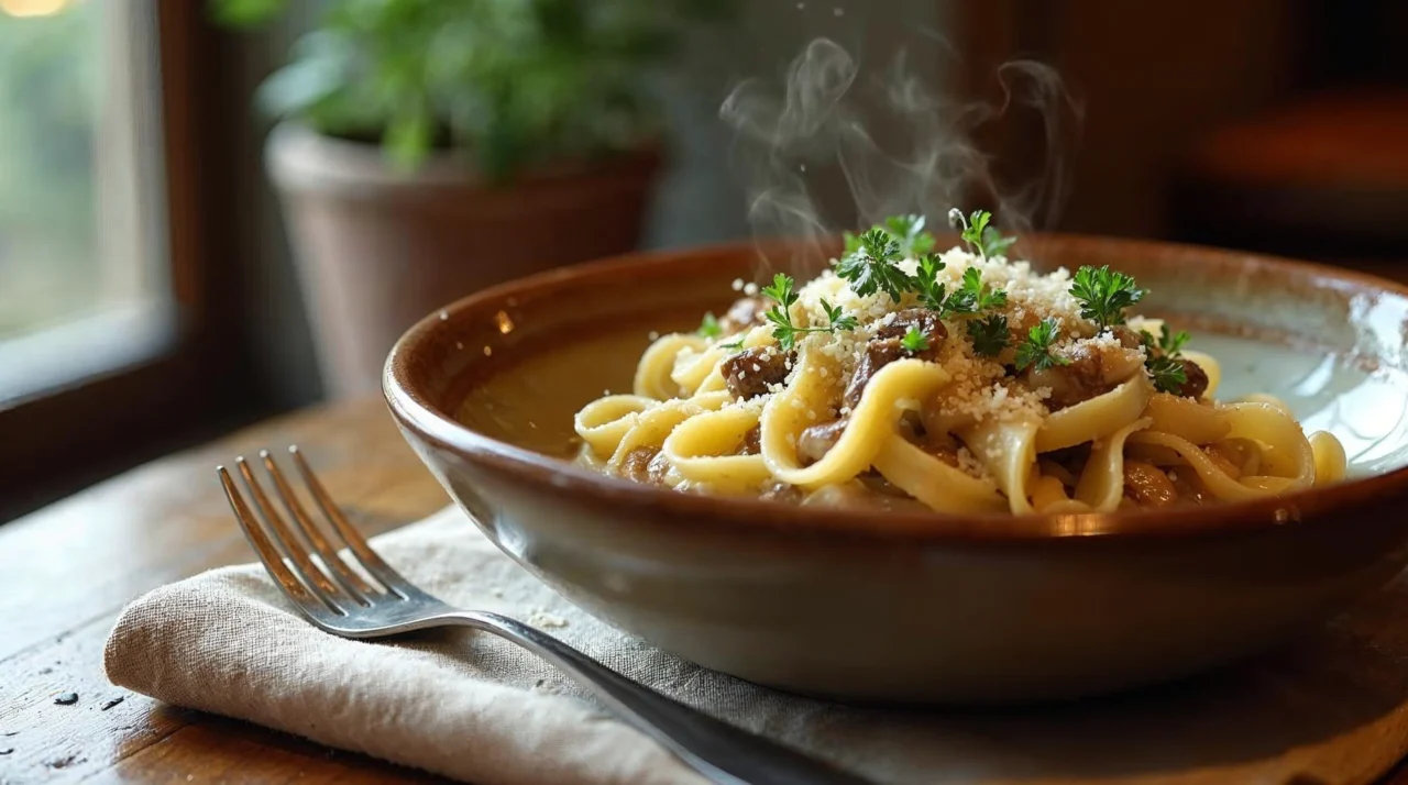 Talharim ao molho funghi: fettuccine cremoso fácil